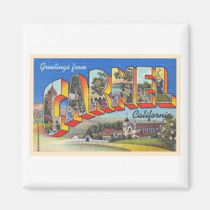 Carmel California CA Vintage Large Letter Postcard Magnet