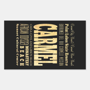 Carmel City of California Typography Art Rectangular Sticker