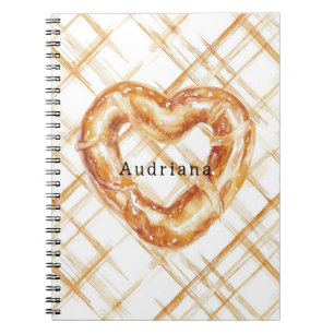 Carmel Cream Heart Pretzel Notebook