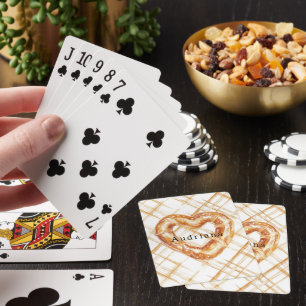 Carmel Cream Heart Pretzel Playing Cards