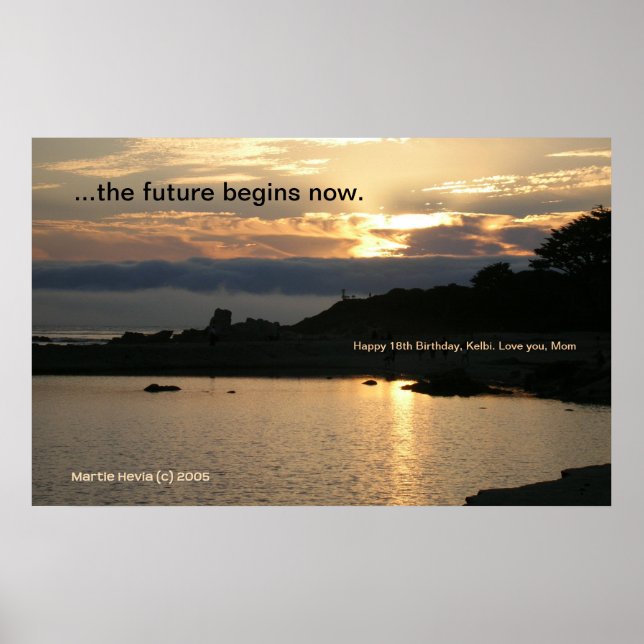 Carmel Gold Sunset Poster (Personalise) (Front)