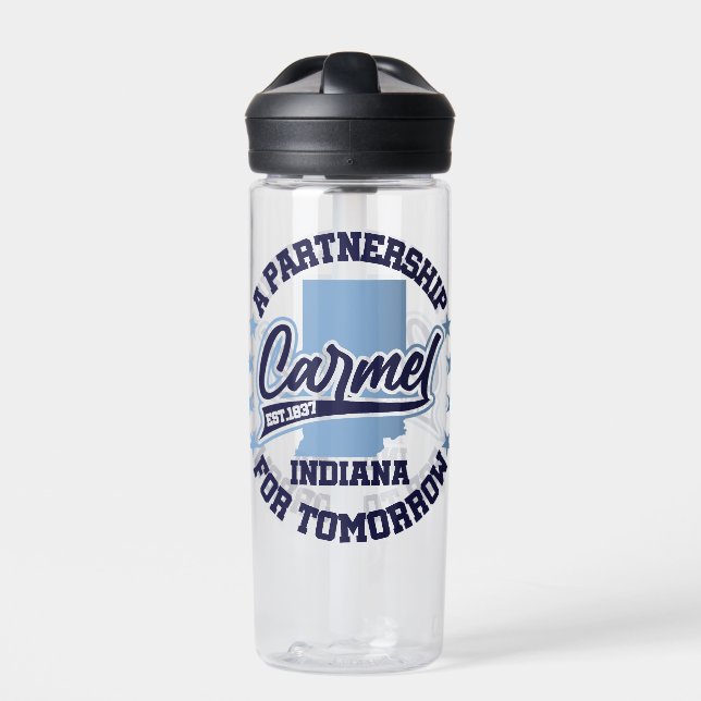 Carmel,Indiana Water Bottle (Front)