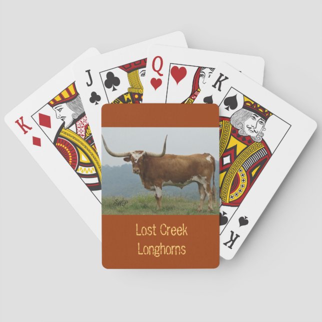 Carmel Longhorn Steer Playing Cards - personalise (Back)