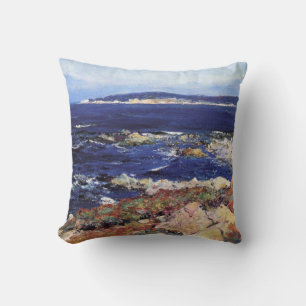 Carmel Seascape by Guy Orlando Rose Cushion