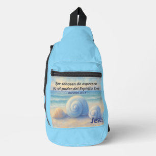 Carmel shell bandolier with Romans verse Sling Bag