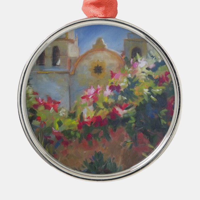 Carmel Spanish Mission California Garden Metal Tree Decoration (Front)