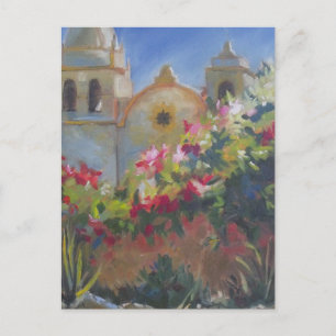 Carmel Spanish Mission California Garden Postcard
