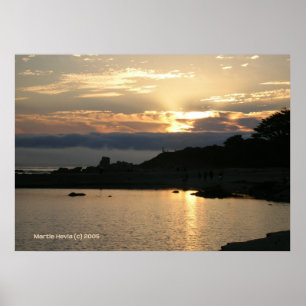 Carmel Sunset in Gold Poster