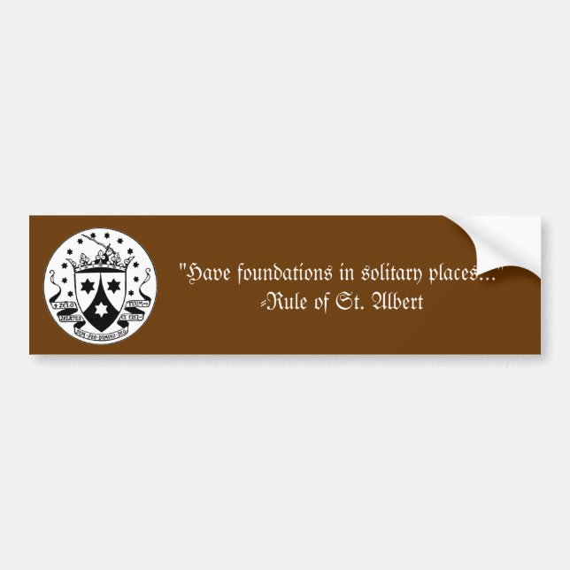 Carmelite Rule Bumper Sticker (Front)