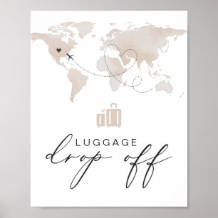 CARMEN Beige Travel Themed Luggage Drop Off Poster