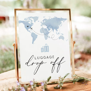 CARMEN Blue Travel Themed Luggage Drop Off  Poster