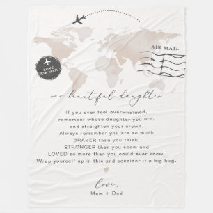 CARMEN Daughter Personalised Note Letter Fleece Blanket