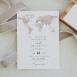 CARMEN Destination Watercolor Map Travel Wedding I Invitation<br><div class="desc">This wedding invitation features a beige taupe earth tone watercolor map and elegant script font. Easily edit MOST wording to meet your needs and move the heart/change the location to highlight your wedding destination. This invite is perfect for your adventure,  travel,  or abroad wedding.</div>
