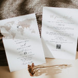 CARMEN Destination Watercolor Map Travel Wedding Invitation<br><div class="desc">This wedding invitation features a beige taupe earth tone watercolor map and elegant script font with the finer details on the back. Easily edit MOST wording to meet your needs and move the heart/change the location to highlight your wedding destination. This invite is perfect for your adventure, travel, or abroad...</div>