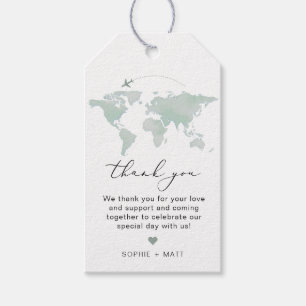 CARMEN Green Map Travel Adventure Thank You Favor Gift Tags