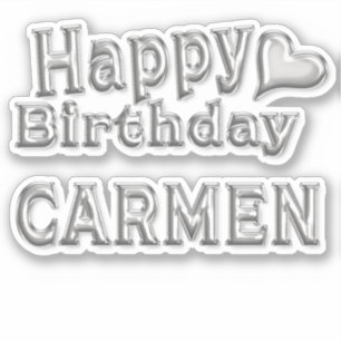 Carmen Happy Birthday silver Sticker