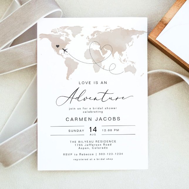 CARMEN Love is an Adventure Bridal Shower Invitation (Creator Uploaded)