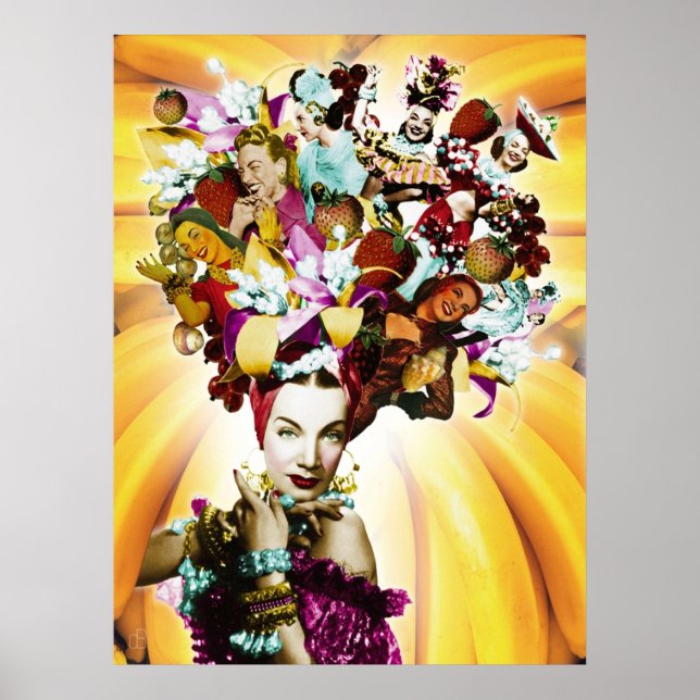 Carmen Miranda Portrait Collage Poster (Front)