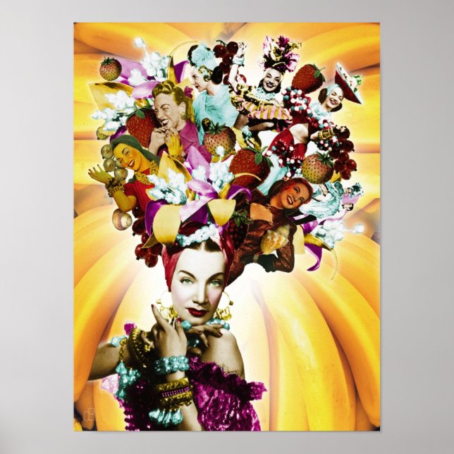 Carmen Miranda Portrait Collage Poster (Front)