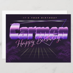 Carmen Name First Name pura retro card Birthday