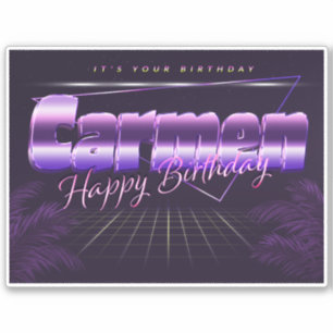Carmen Name Vorname lila retro Sticker Geburtstag