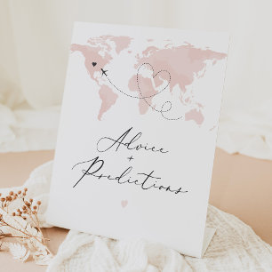 CARMEN Pink Travel Themed Guest Check In Pedestal Sign