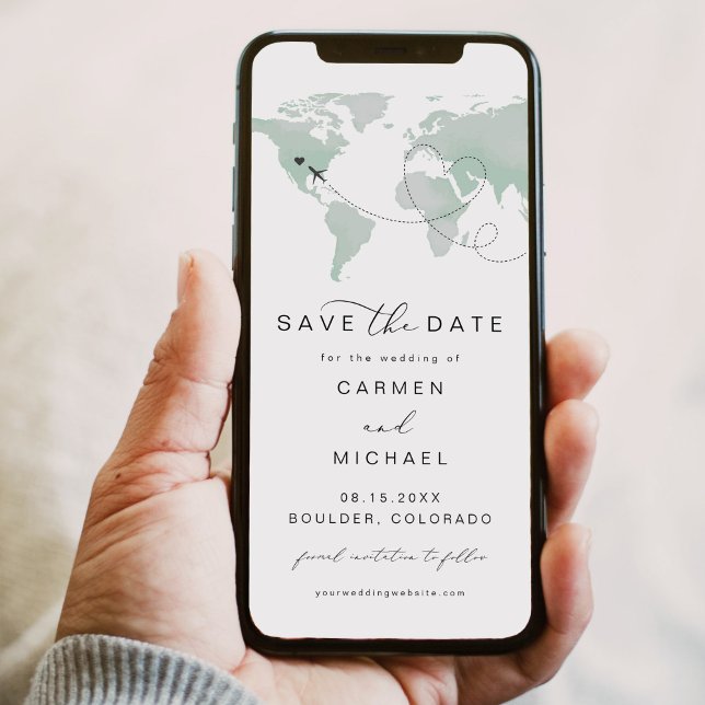 CARMEN Travel Destination Green Map Save the Date Invitation (Creator Uploaded)