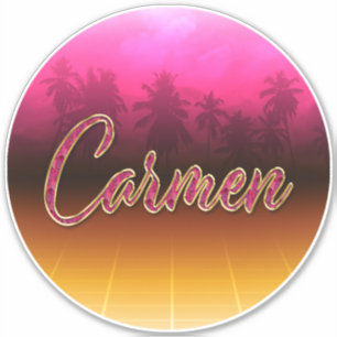 Carmen Vorname Name golden pink Aufkleber Sticker