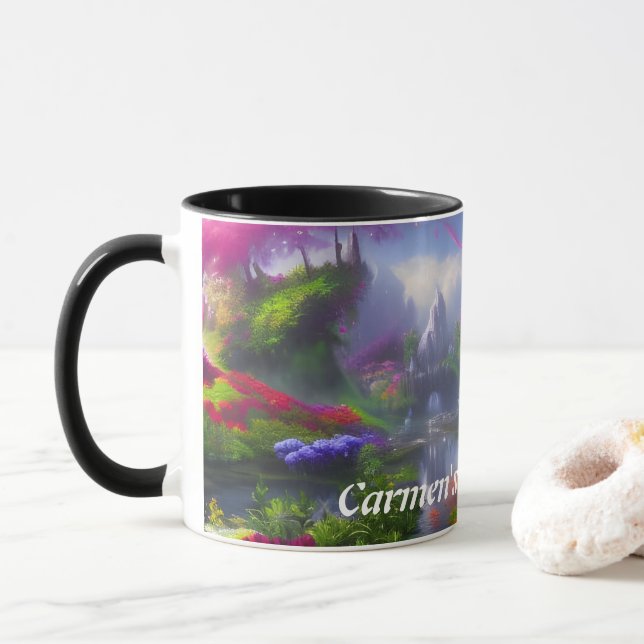 Carmen's Morning Tea Personalised Customisable Mug (With Donut)