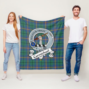 Carmichael Ancient Clan Badge Tartan Plaid Fleece Blanket