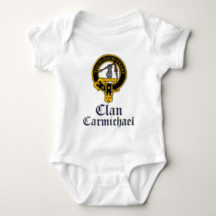 Carmichael Scottish Crest Tartan Clan Name Clothes Baby Bodysuit
