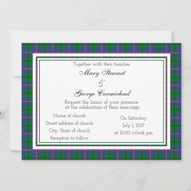 Carmichael Scottish Wedding Invitation (Front)