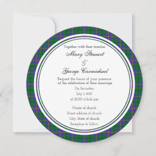 Carmichael Scottish Wedding Round Invitation