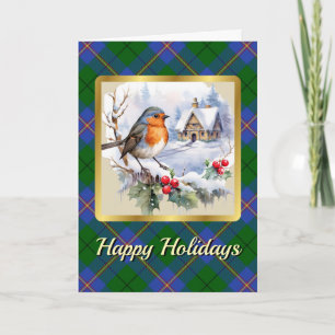 Carmichael Tartan w/Robin Personalised Xmas Card