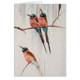 Carmine Bee-Eater Blank Card by Andrew Denman