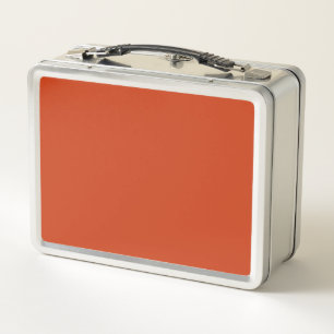 Carmine Orange Metal Lunch Box