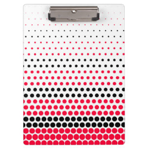 Carmine Red and Black Polka Dot Clipboard
