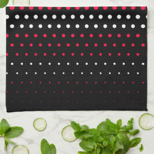 Carmine Red and White Polka Dot Tea Towel