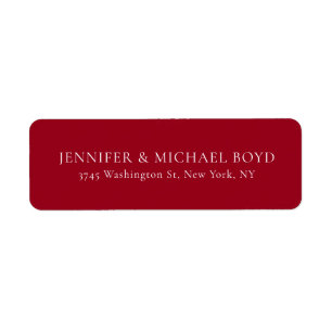 Carmine Red Unique Retro Style Classical Family Return Address Label