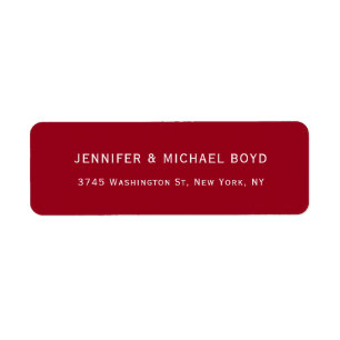 Carmine Red Unique Retro Style Classical Family Return Address Label