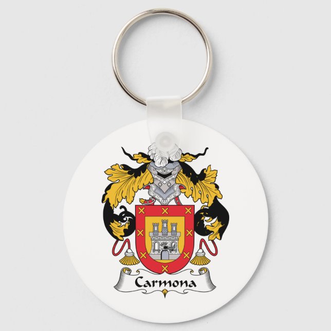 Carmona Family Crest Key Ring (Front)