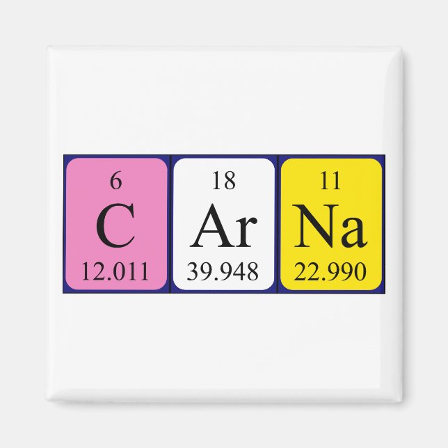 Carna periodic table name magnet (Front)