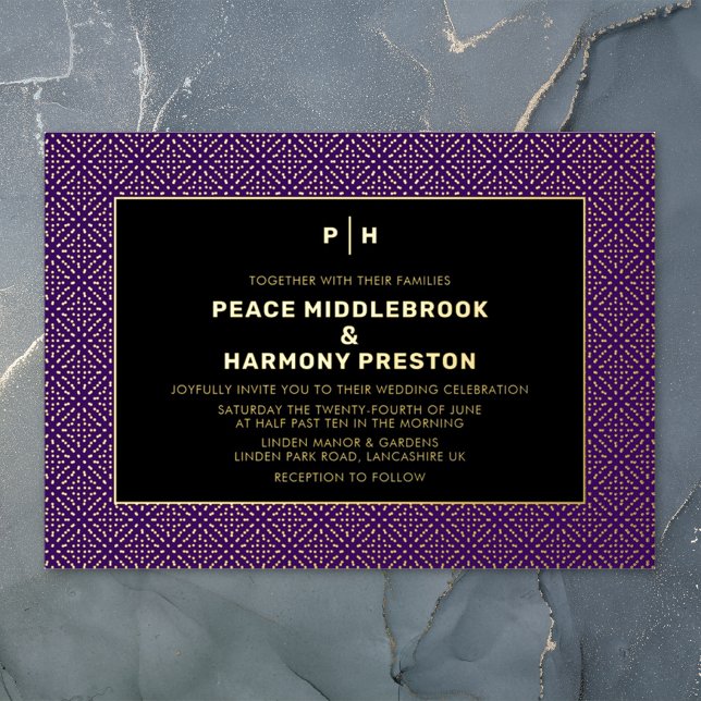 Carnaby Confetti Gold Purple Black Wedding (Creator Uploaded)