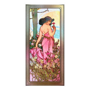 Carnation Art Nouveau Portrait by Alphonse Mucha Photo Print