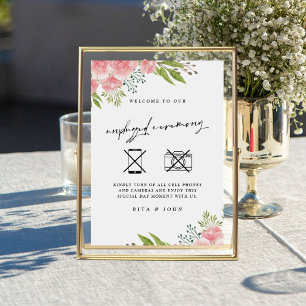 Carnation Boho Unplugged Ceremony Wedding Sign