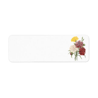 carnation(Dianthus sp.) by Redouté Return Address Label
