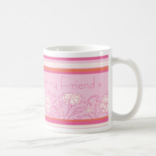 Carnation flower orange and pink mug