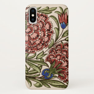 Carnation Flower Tile Antique Rustic Art iPhone X Case