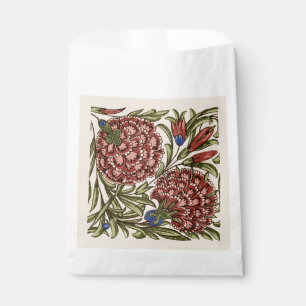 Carnation Flower Tile Antique Rustic Art Favour Bag