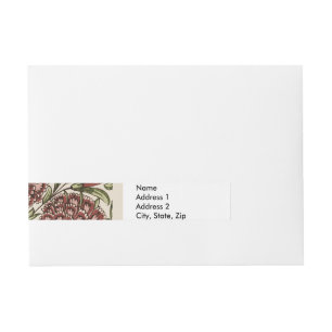 Carnation Flower Tile Antique Rustic Art Wraparound Address Label